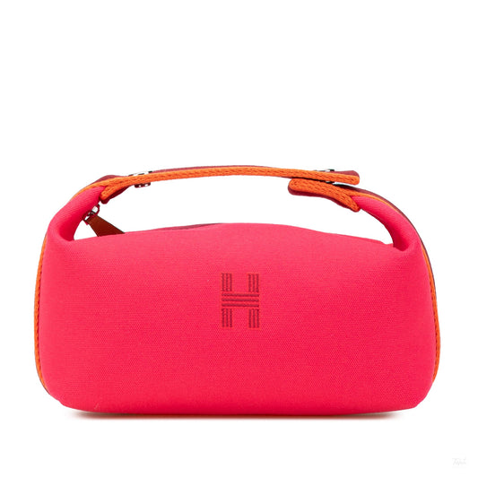 Second hand Hermes Trousse de Toilette Bride PM Wool Beauty Case Pink - Tabita Bags