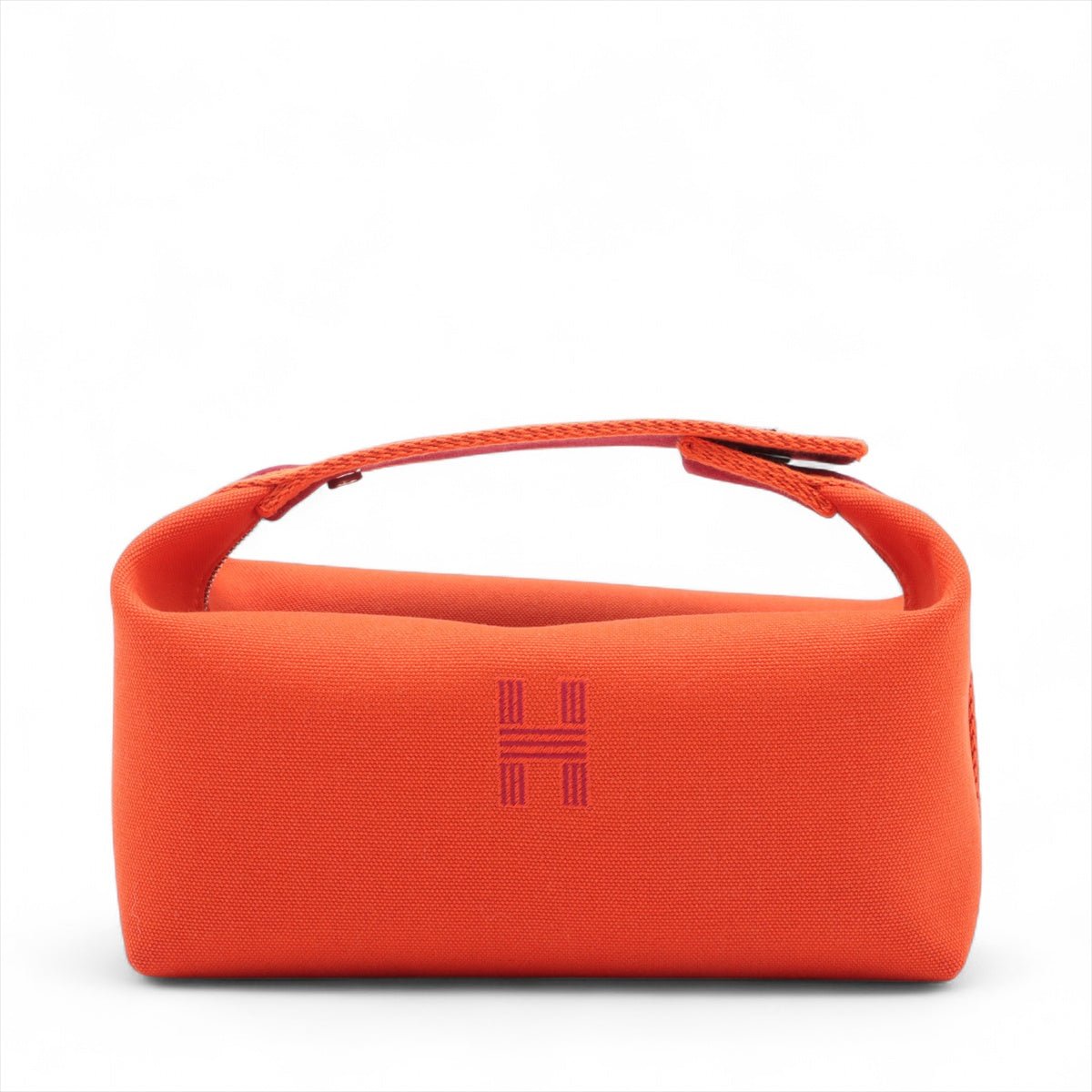 Second hand Hermes Trousse de Toilette Bride PM Wool Beauty Case PM Black & Orange - Tabita Bags