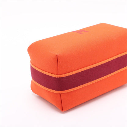 Second hand Hermes Trousse de Toilette Bride PM Wool Beauty Case PM Black & Orange - Tabita Bags