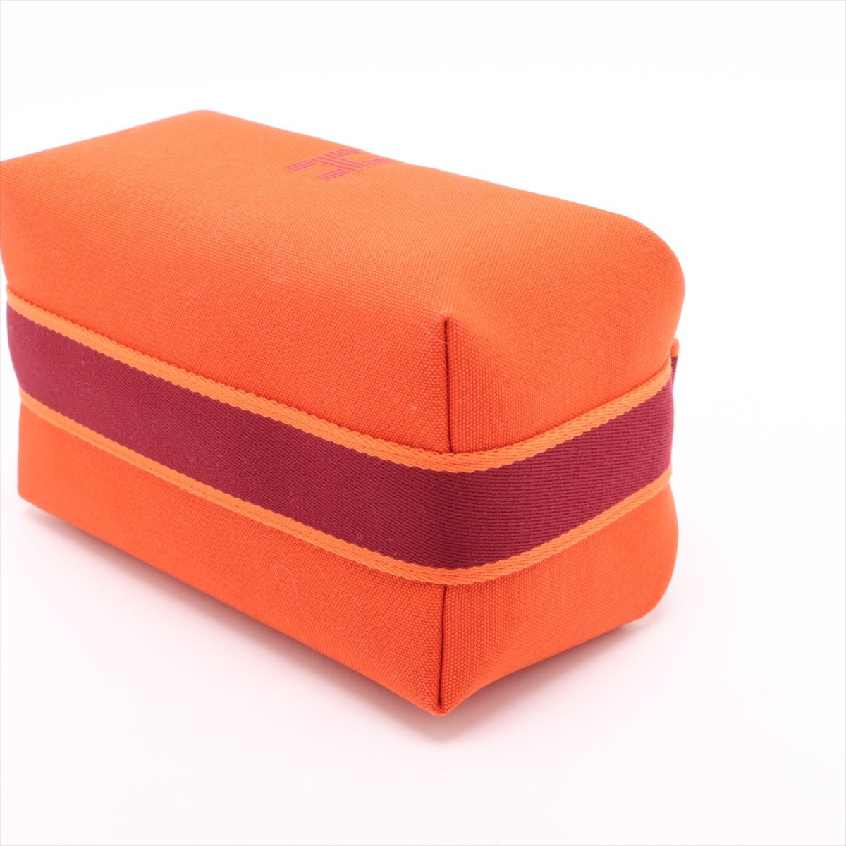 Second hand Hermes Trousse de Toilette Bride PM Wool Beauty Case PM Black & Orange - Tabita Bags