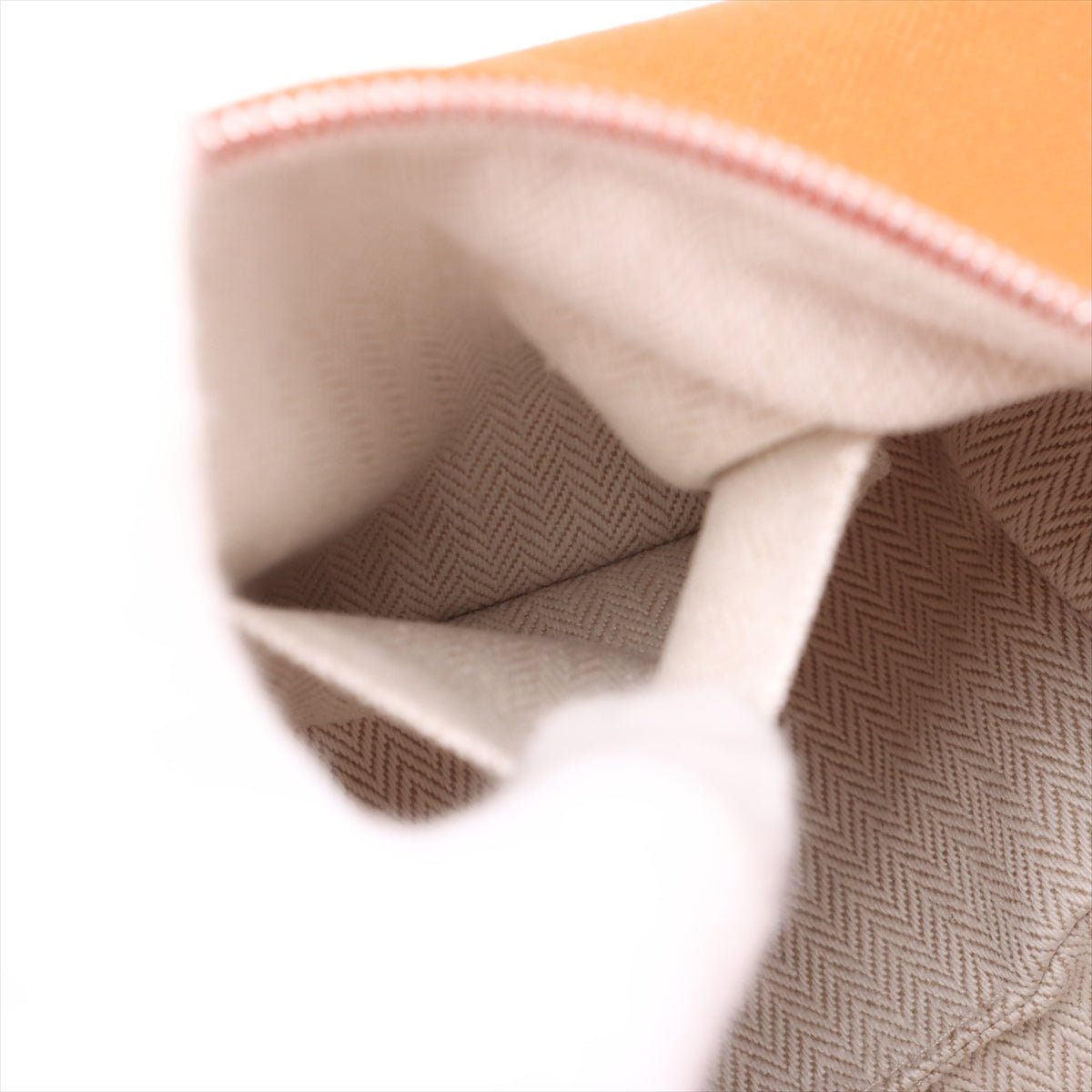 Second hand Hermes Trousse de Toilette Bride PM Wool Beauty Case PM Black & Orange - Tabita Bags