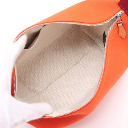 Second hand Hermes Trousse de Toilette Bride PM Wool Beauty Case PM Black & Orange - Tabita Bags