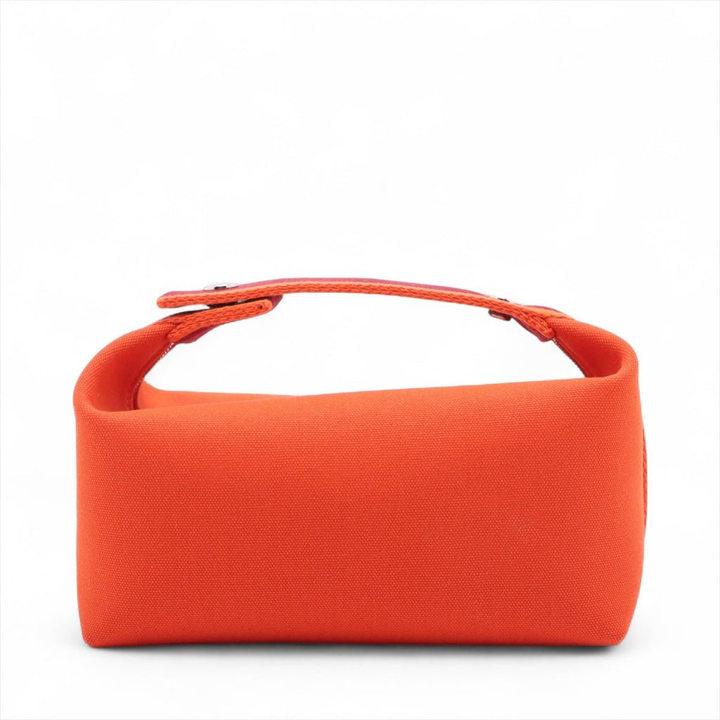 Second hand Hermes Trousse de Toilette Bride PM Wool Beauty Case PM Black & Orange - Tabita Bags