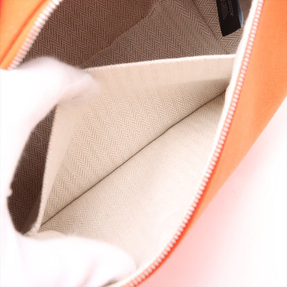 Second hand Hermes Trousse de Toilette Bride PM Wool Beauty Case PM Black & Orange - Tabita Bags