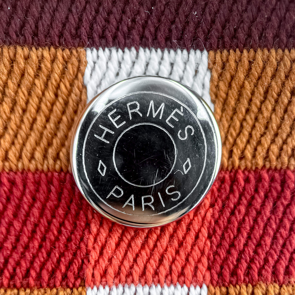 Second hand Hermes Trousse de Toilette Bride Wool Beauty Case PM Orange - Tabita Bags