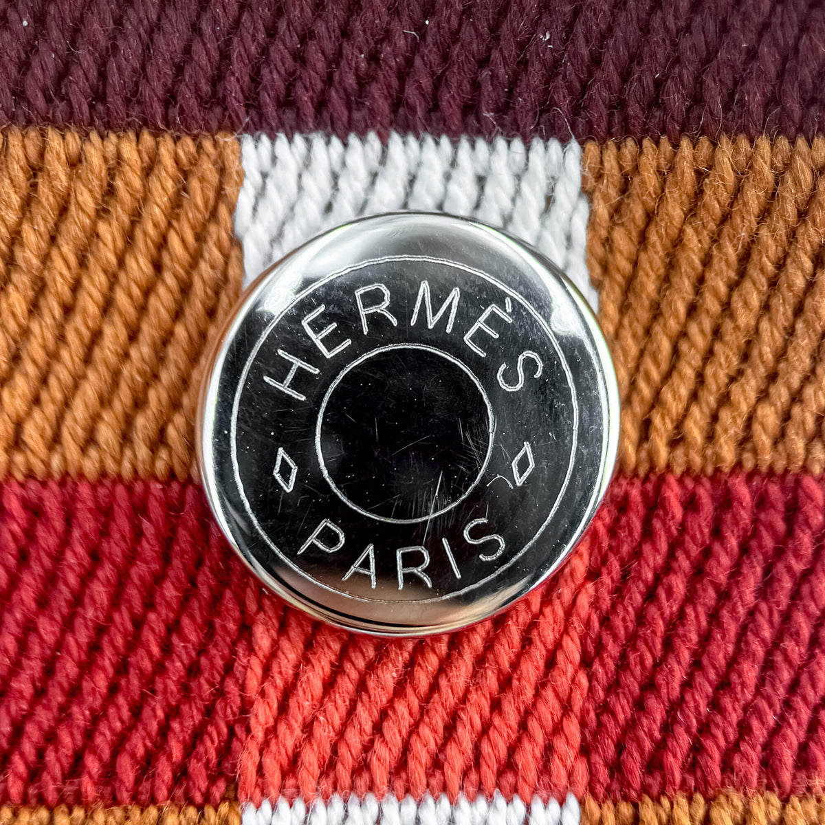 Second hand Hermes Trousse de Toilette Bride Wool Beauty Case PM Orange - Tabita Bags