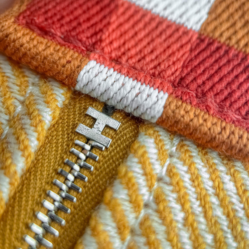 Second hand Hermes Trousse de Toilette Bride Wool Beauty Case PM Orange - Tabita Bags