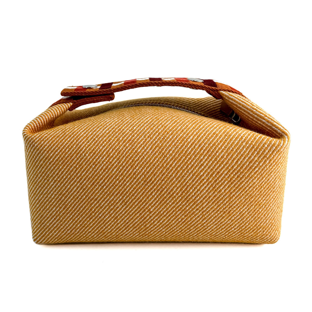 Second hand Hermes Trousse de Toilette Bride Wool Beauty Case PM Orange - Tabita Bags