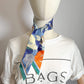 Second hand Hermes Twilly Silk Precious Paradise in Bleu Jean Orange Blue - Tabita Bags