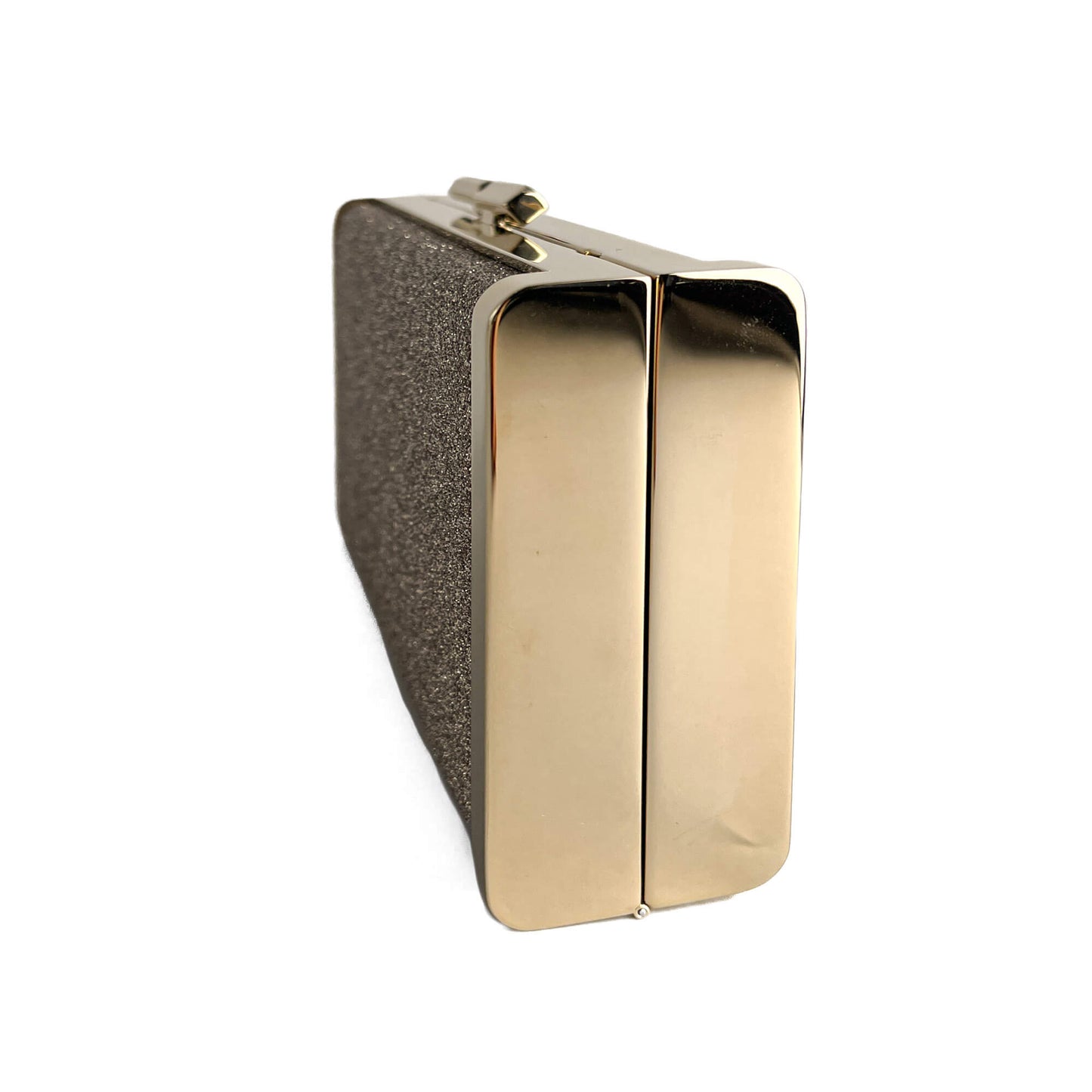 Second hand Jimmy Choo J Box Dusty Glitter Texture Metal Clutch Ice - Tabita Bags