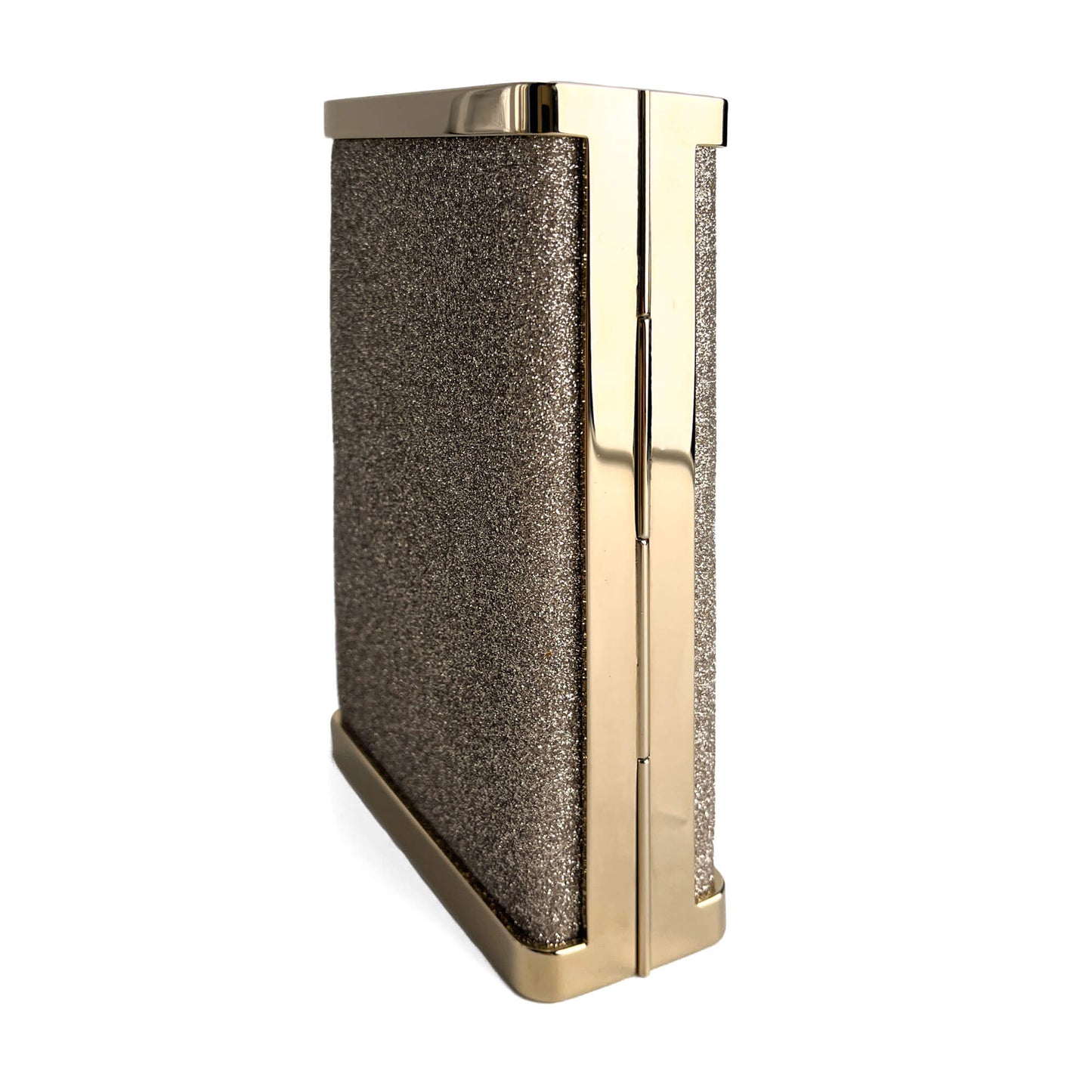 Second hand Jimmy Choo J Box Dusty Glitter Texture Metal Clutch Ice - Tabita Bags