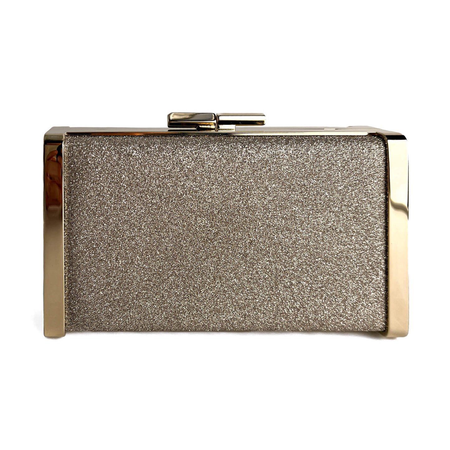 Second hand Jimmy Choo J Box Dusty Glitter Texture Metal Clutch Ice - Tabita Bags