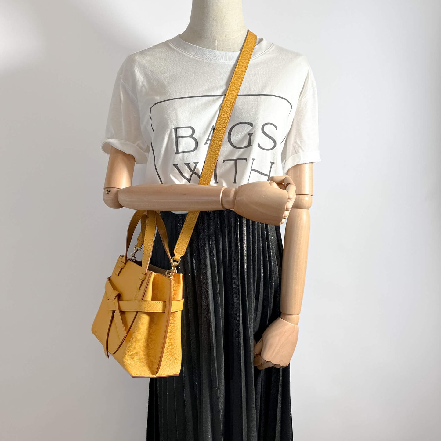 Second hand Loewe Gate Mini Top-Handle Grained Calfskin Leather 2-Ways Tote Bag Yellow - Tabita Bags