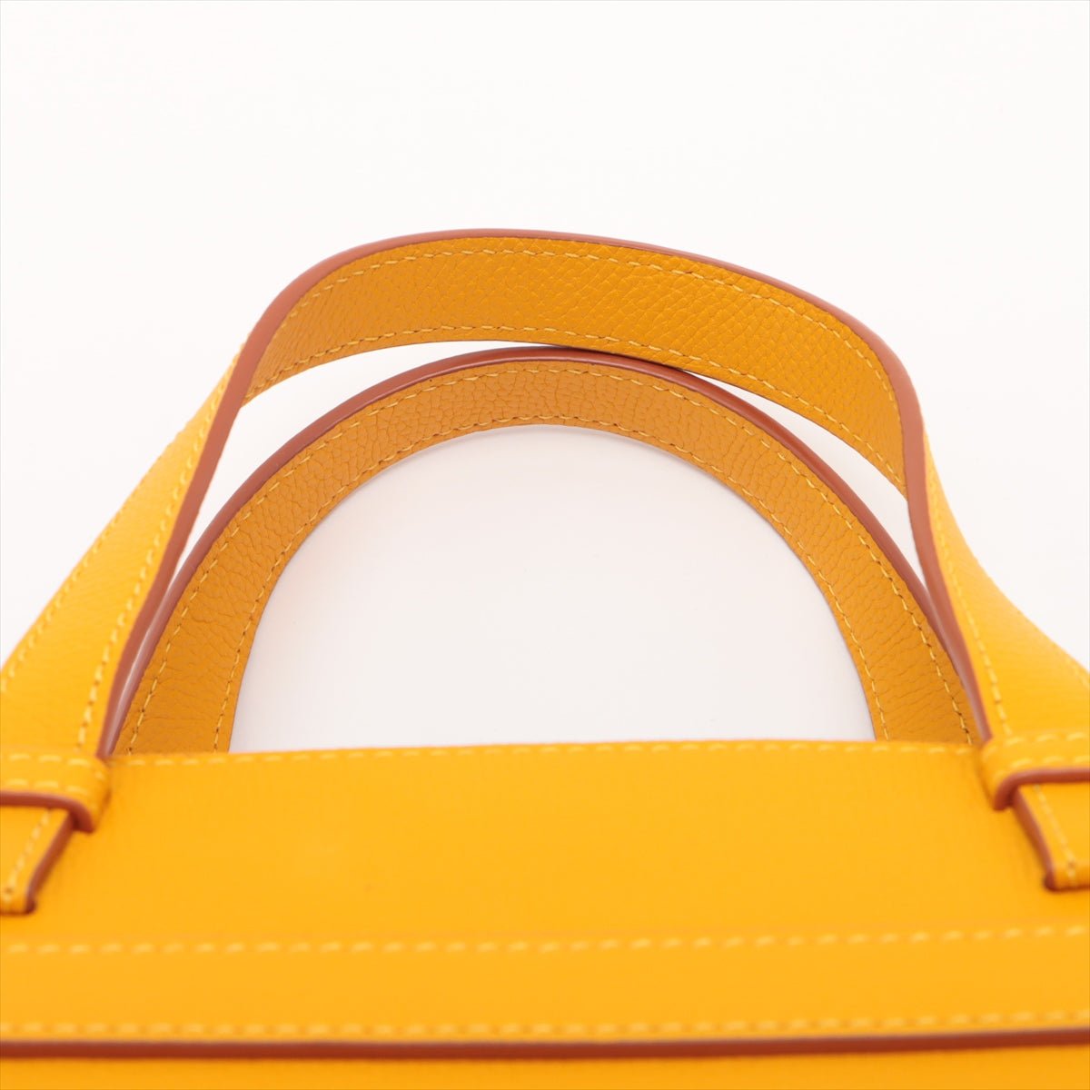 Second hand Loewe Gate Mini Top-Handle Grained Calfskin Leather 2-Ways Tote Bag Yellow - Tabita Bags