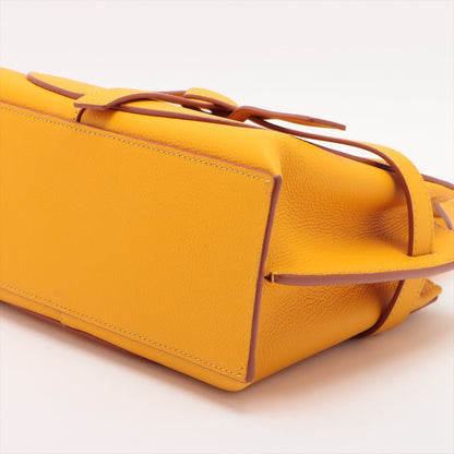 Second hand Loewe Gate Mini Top-Handle Grained Calfskin Leather 2-Ways Tote Bag Yellow - Tabita Bags