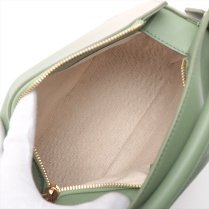 Second hand Loewe Puzzle Small Satin Calfskin Leather 3-Ways Bag Green - Tabita Bags