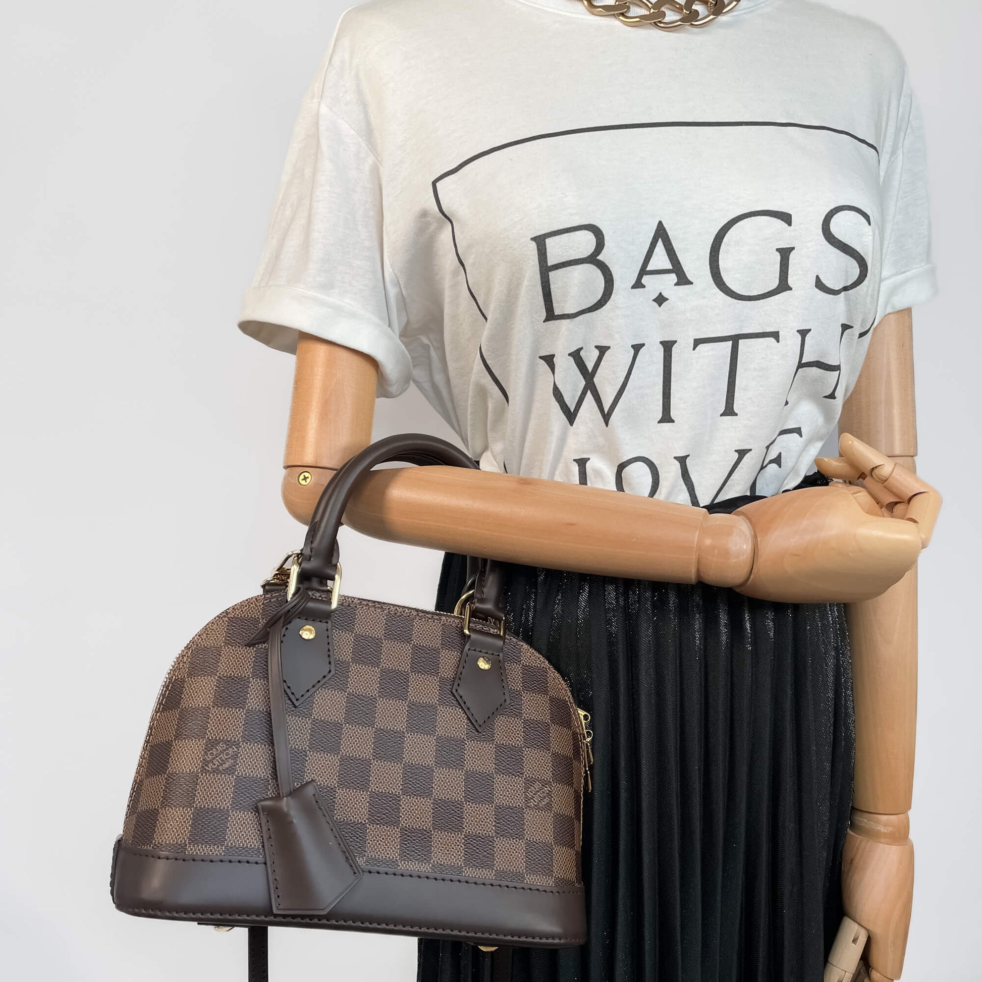 Second hand Louis Vuitton Alma BB Canvas 2 - Ways Top - handle Bag Damier Ebene - Tabita Bags