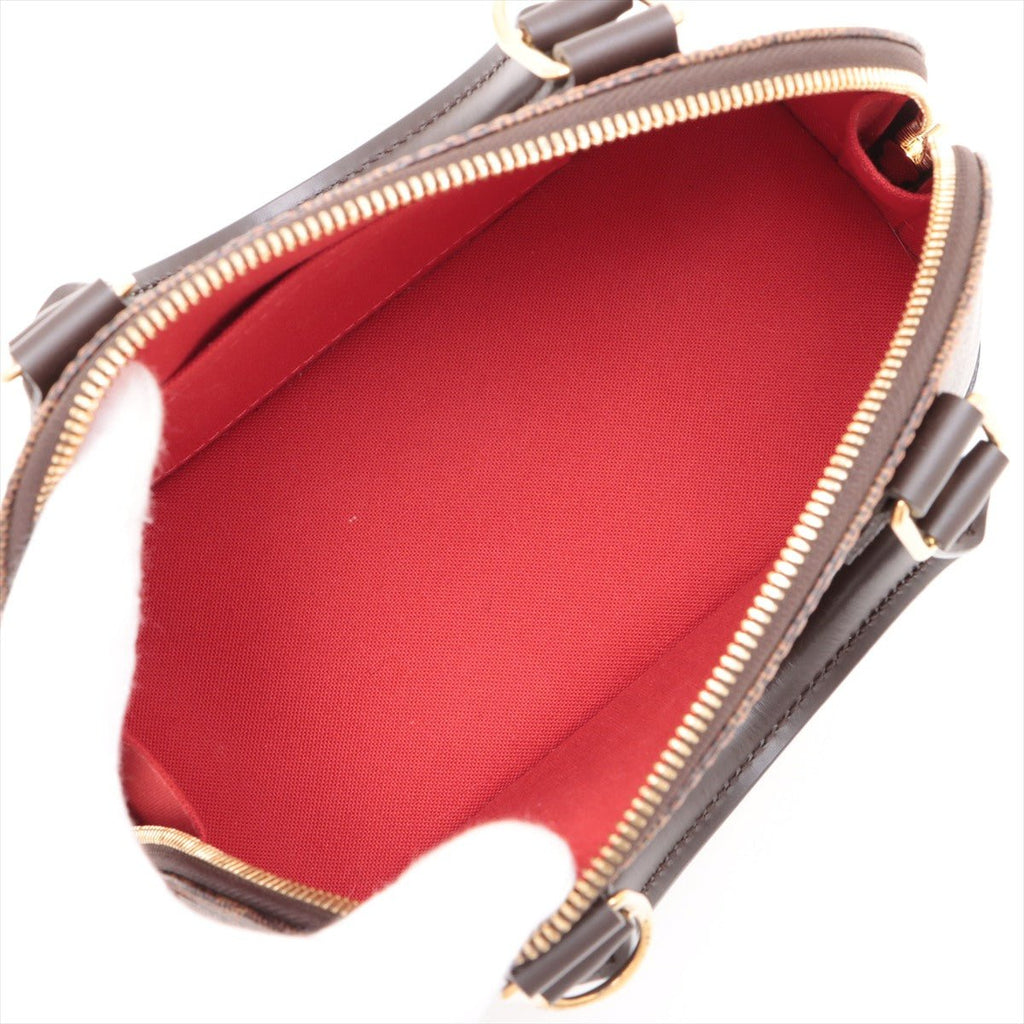Second hand Louis Vuitton Alma BB Canvas 2-Ways Top-handle Bag Damier Ebene - Tabita Bags