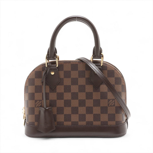 Second hand Louis Vuitton Alma BB Canvas 2-Ways Top-handle Bag Damier Ebene - Tabita Bags