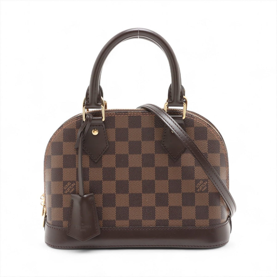 Second hand Louis Vuitton Alma BB Canvas 2-Ways Top-handle Bag Damier Ebene - Tabita Bags