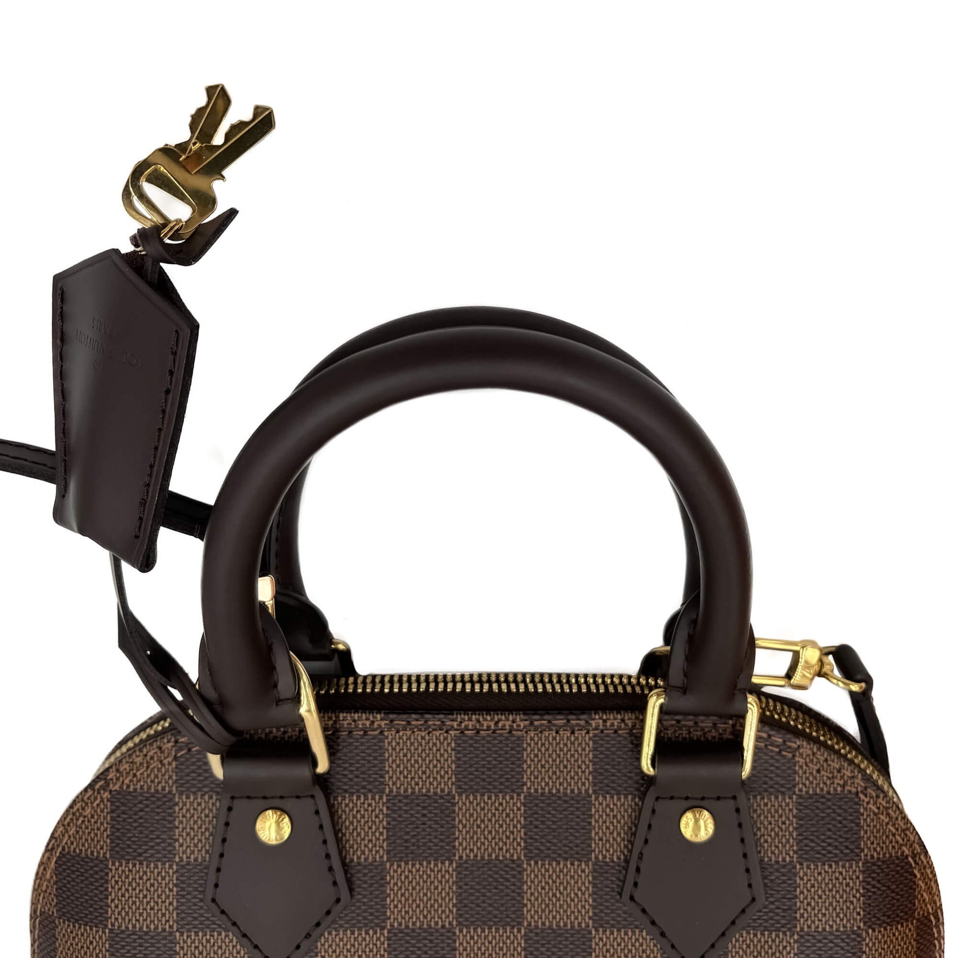 Second hand Louis Vuitton Alma BB Canvas 2 - Ways Top - handle Bag Damier Ebene - Tabita Bags