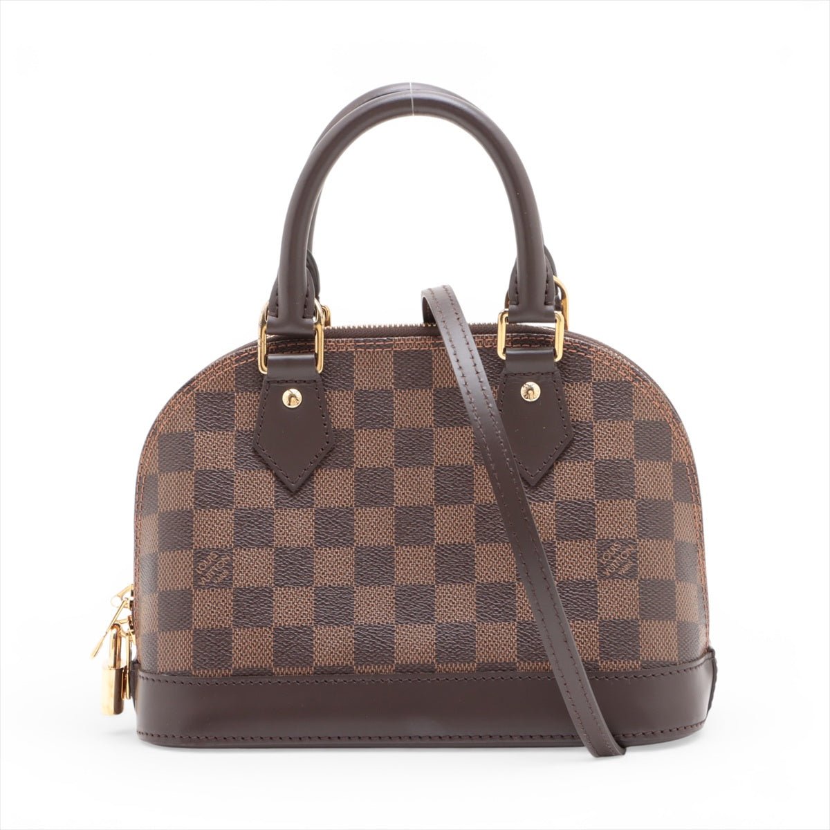 Second hand Louis Vuitton Alma BB Canvas 2-Ways Top-handle Bag Damier Ebene - Tabita Bags