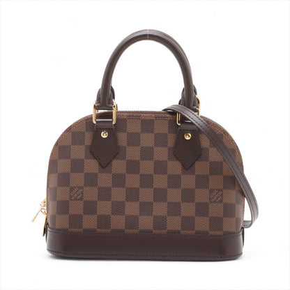 Second hand Louis Vuitton Alma BB Canvas 2-Ways Top-handle Bag Damier Ebene - Tabita Bags