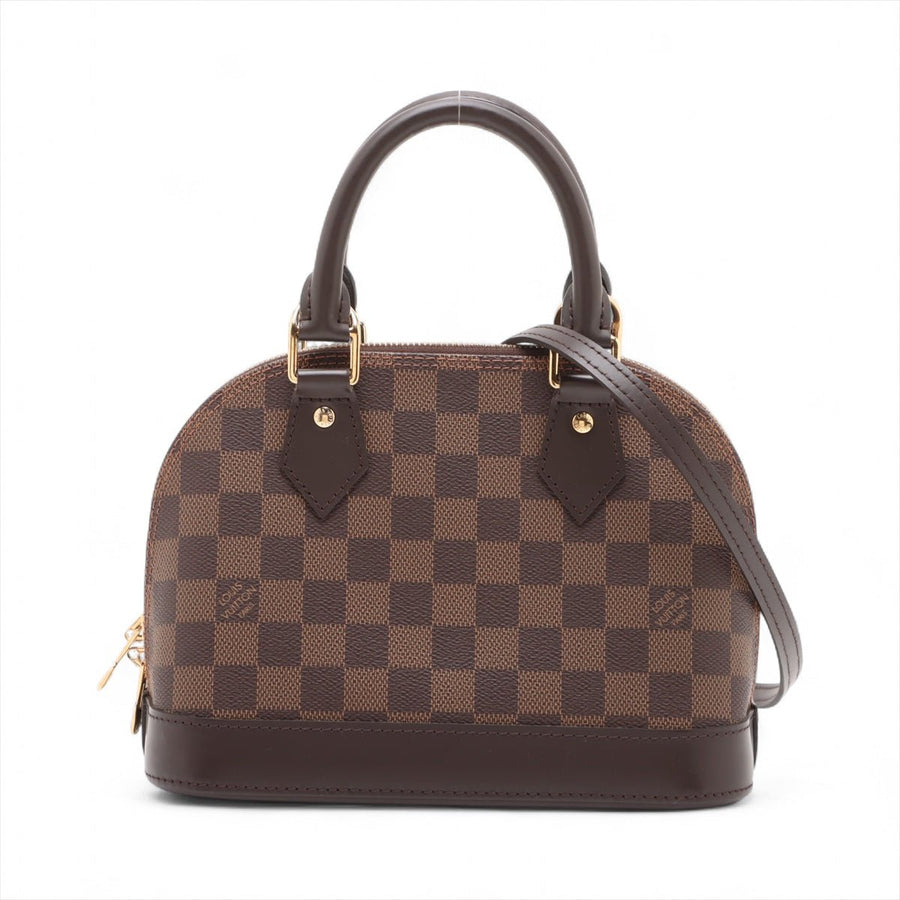 Second hand Louis Vuitton Alma BB Canvas 2-Ways Top-handle Bag Damier Ebene - Tabita Bags