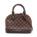 Second hand Louis Vuitton Alma BB Canvas 2-Ways Top-handle Bag Damier Ebene - Tabita Bags