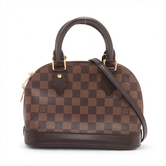 Second hand Louis Vuitton Alma BB Canvas 2-Ways Top-handle Bag Damier Ebene - Tabita Bags