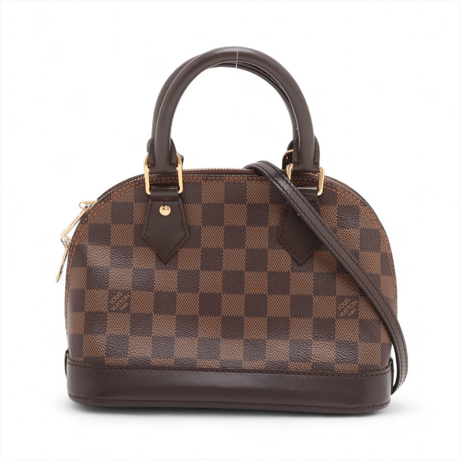 Second hand Louis Vuitton Alma BB Canvas 2-Ways Top-handle Bag Damier Ebene - Tabita Bags