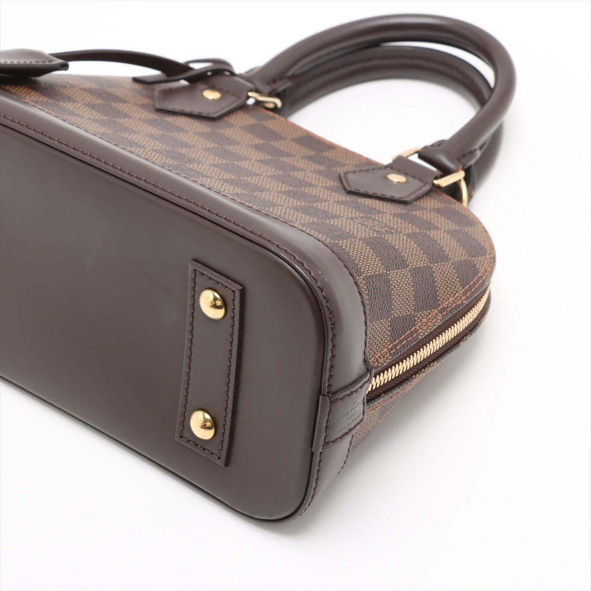 Second hand Louis Vuitton Alma BB Canvas 2-Ways Top-handle Bag Damier Ebene - Tabita Bags