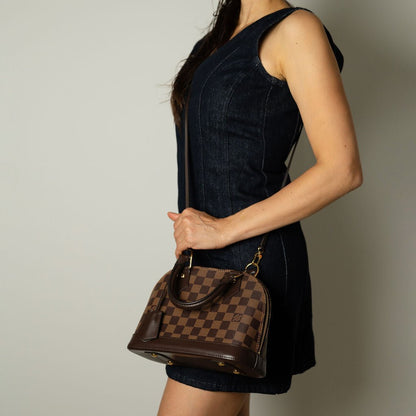Second hand Louis Vuitton Alma BB Canvas 2-Ways Top-handle Bag Damier Ebene - Tabita Bags