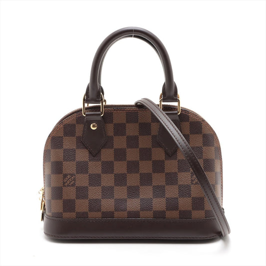 Second hand Louis Vuitton Alma BB Canvas 2 - Ways Top - handle Bag Damier Ebene - Tabita Bags