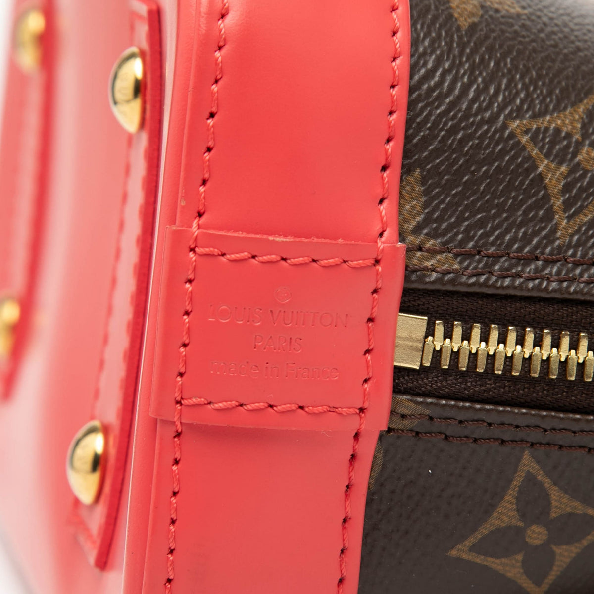 Second hand Louis Vuitton Alma BB Canvas Totem Top - handle Handbag Brown - Tabita Bags