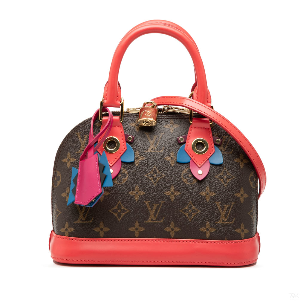 Second hand Louis Vuitton Alma BB Canvas Totem Top - handle Handbag Brown - Tabita Bags