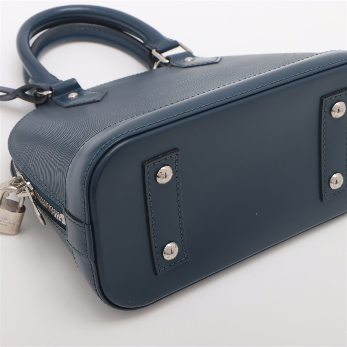 Second hand Louis Vuitton Alma BB Epi Leather 2 - Ways Top - handle Bag Navy - Tabita Bags