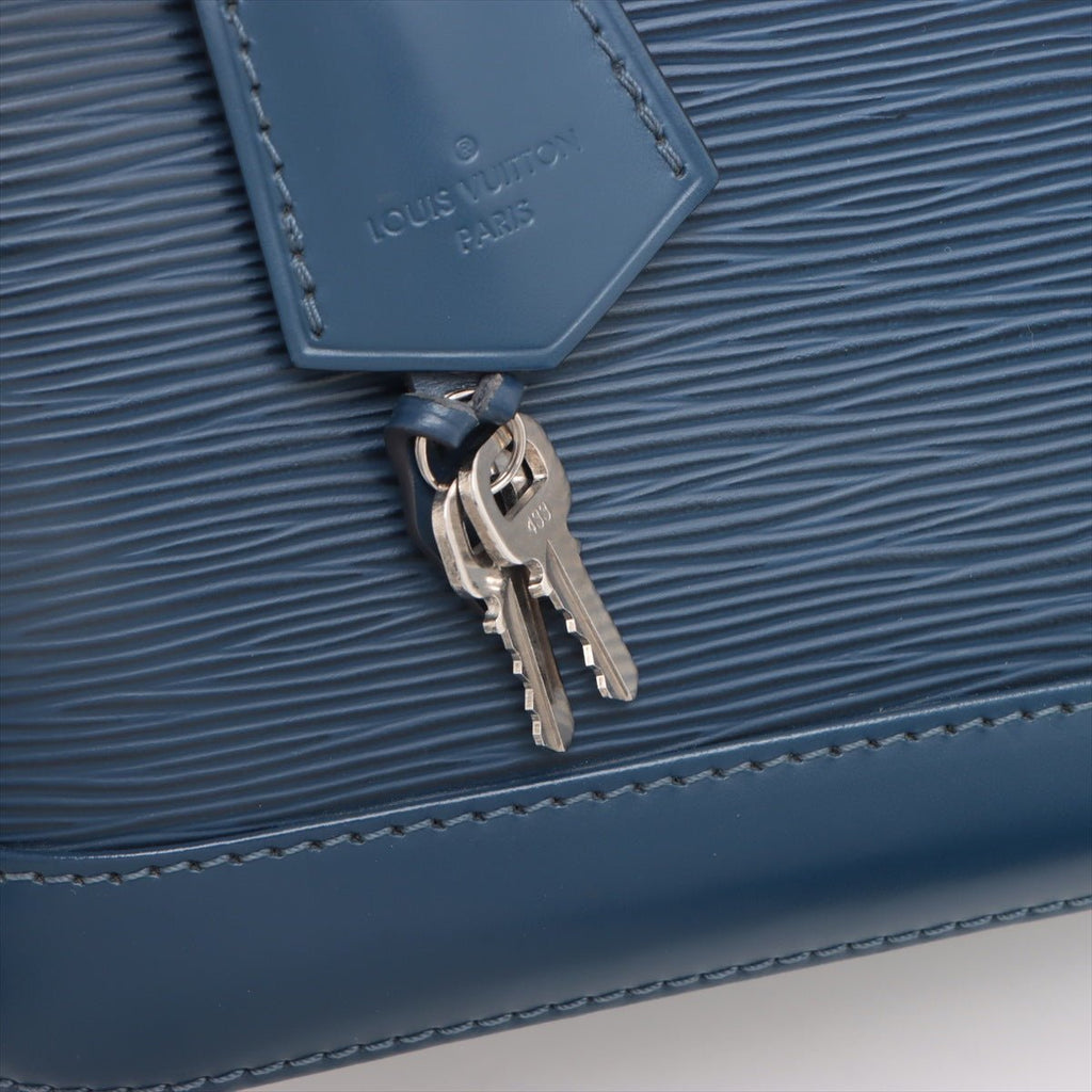 Second hand Louis Vuitton Alma BB Epi Leather 2 - Ways Top - handle Bag Navy - Tabita Bags