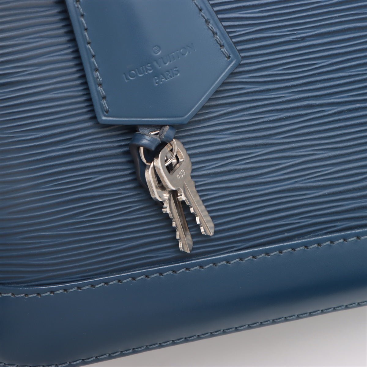 Second hand Louis Vuitton Alma BB Epi Leather 2 - Ways Top - handle Bag Navy - Tabita Bags