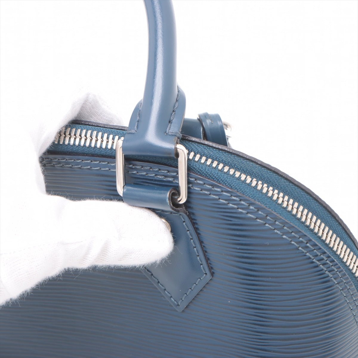 Second hand Louis Vuitton Alma BB Epi Leather 2 - Ways Top - handle Bag Navy - Tabita Bags