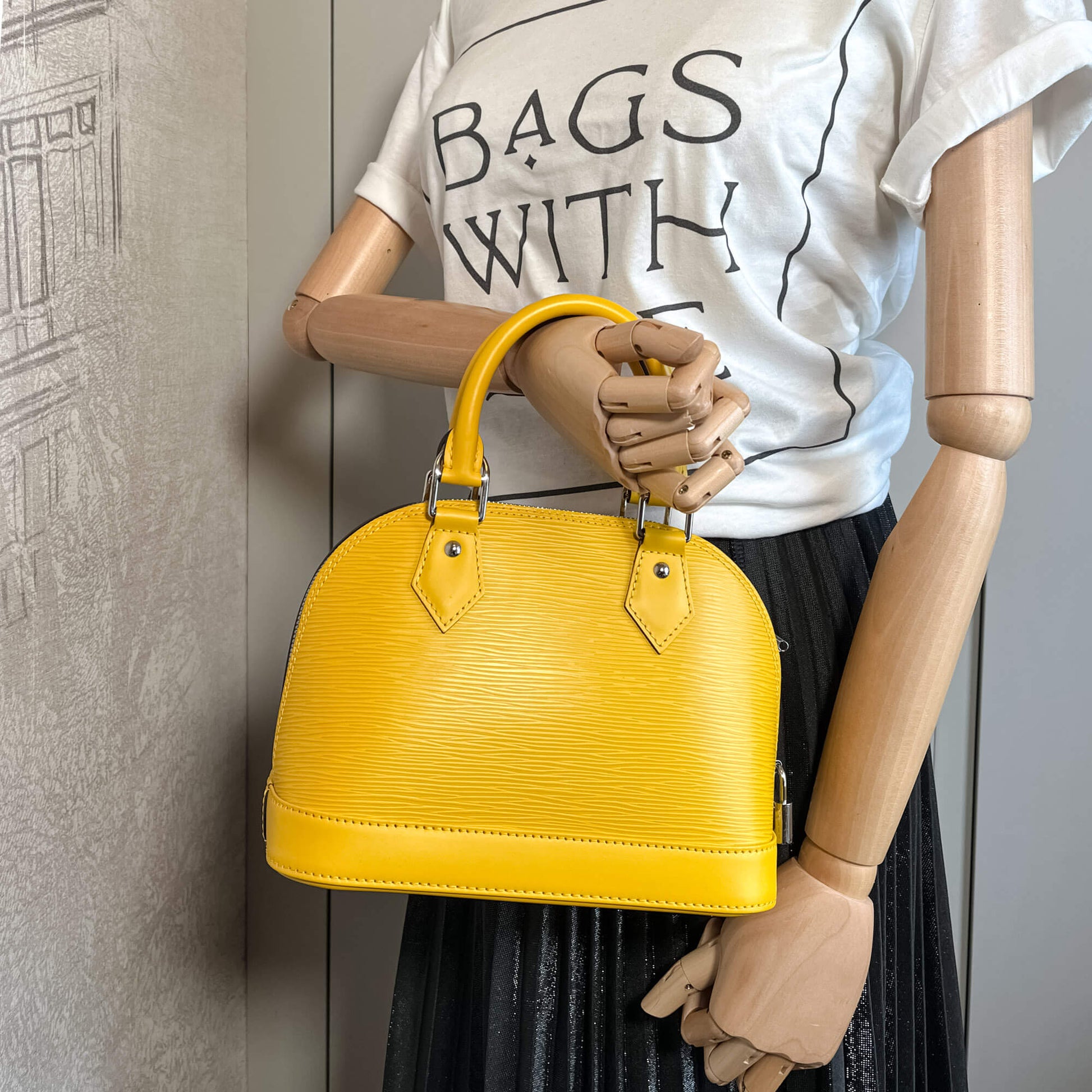Louis Vuitton Alma BB Epi Leather 2-Ways Top-handle Bag Yellow