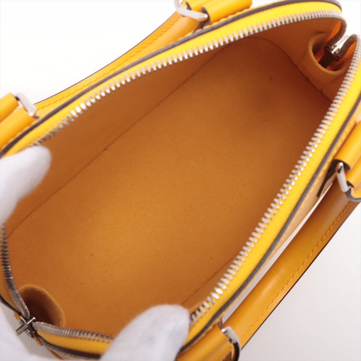 Second hand Louis Vuitton Alma BB Epi Leather 2-Ways Top-handle Bag Yellow - Tabita Bags