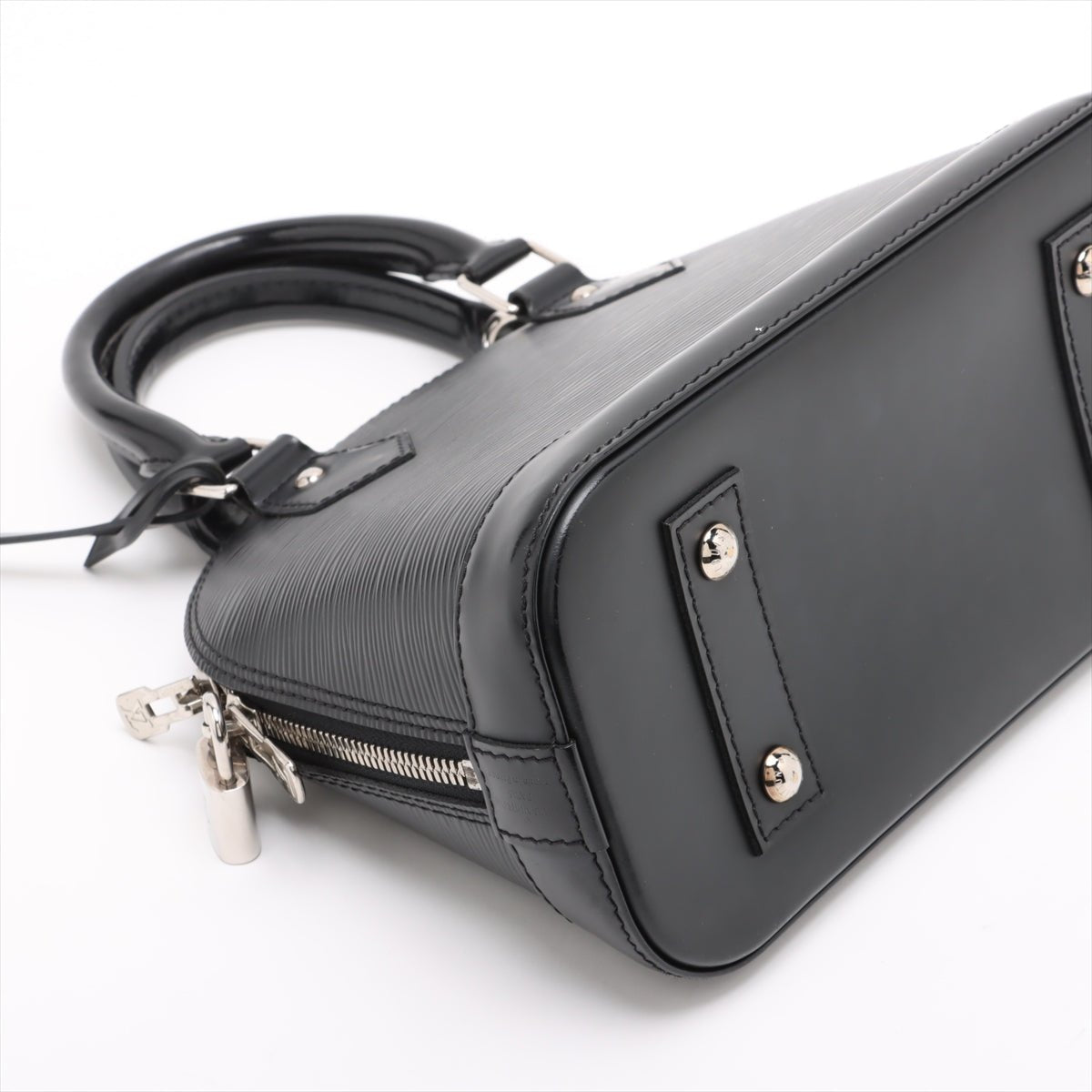 Second hand Louis Vuitton Alma BB Epi Leather Top - handle Handbag Black - Tabita Bags