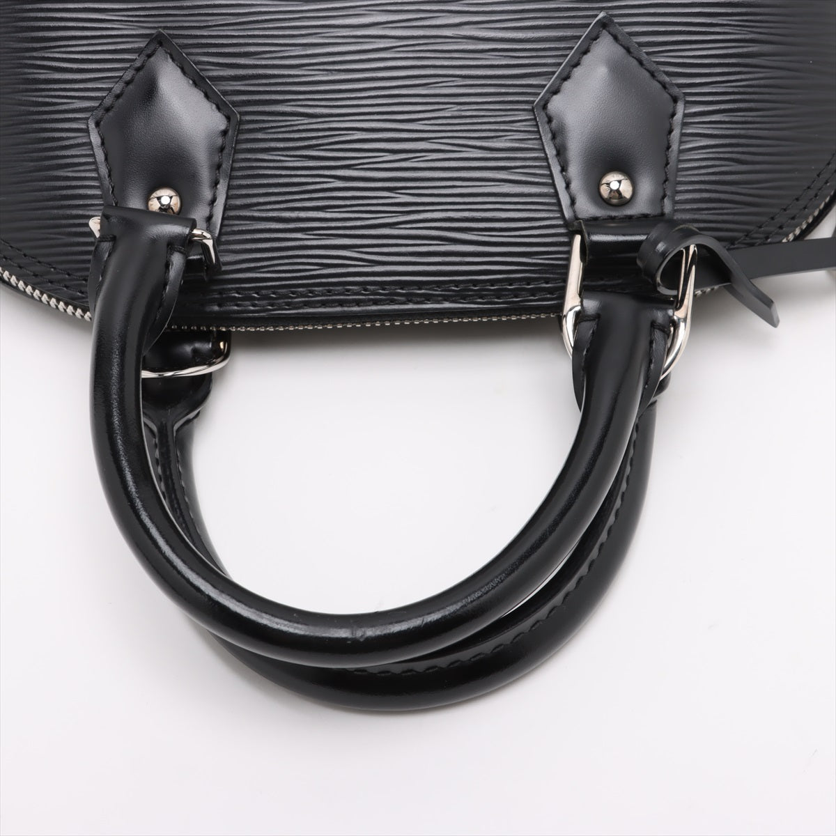 Second hand Louis Vuitton Alma BB Epi Leather Top - handle Handbag Black - Tabita Bags
