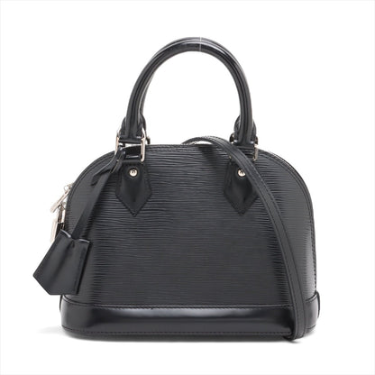 Second hand Louis Vuitton Alma BB Epi Leather Top - handle Handbag Black - Tabita Bags