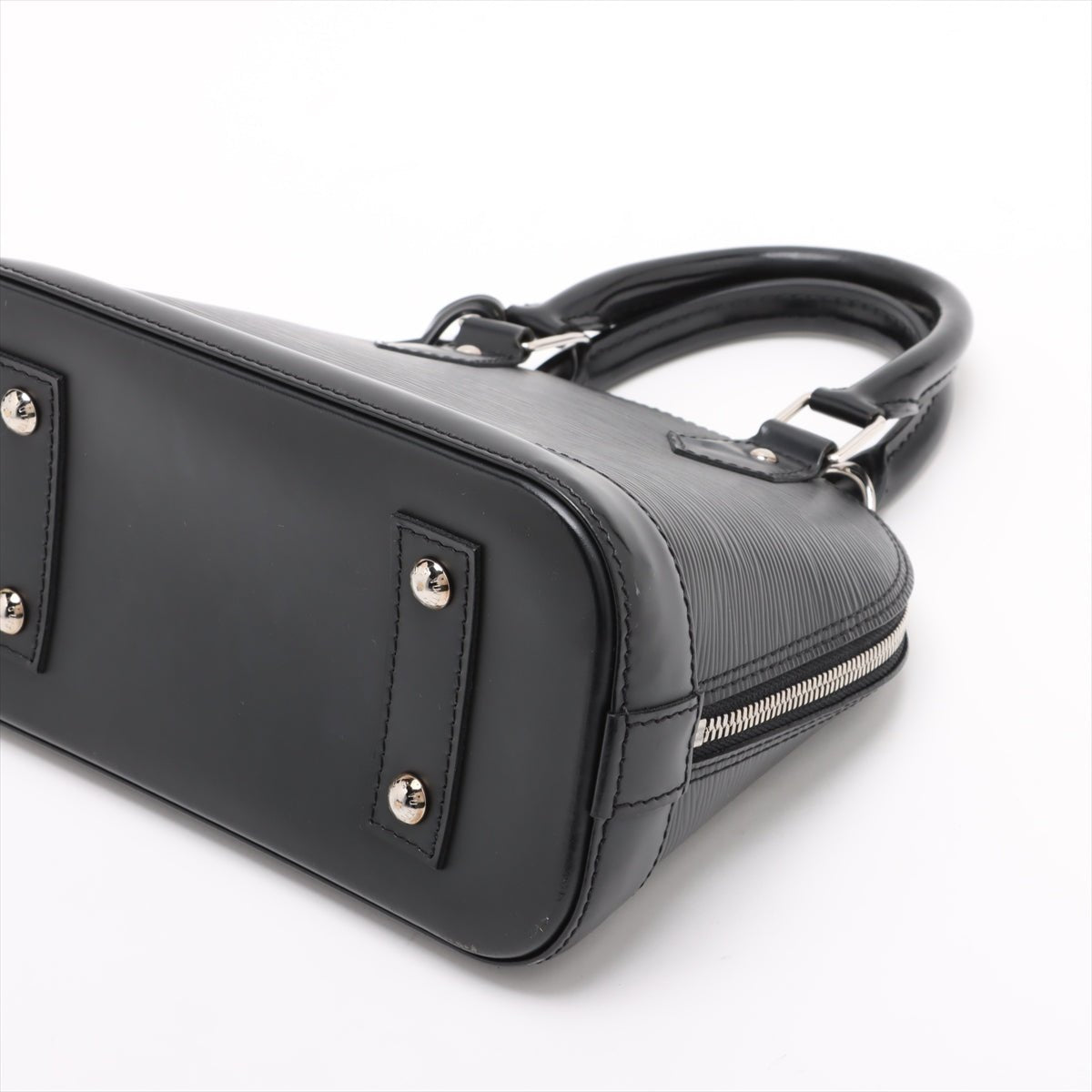 Second hand Louis Vuitton Alma BB Epi Leather Top - handle Handbag Black - Tabita Bags