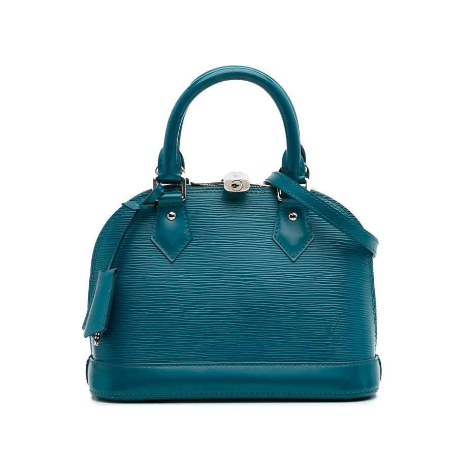 Second hand Louis Vuitton Alma BB Epi Leather Top - handle Handbag Blue - Tabita Bags
