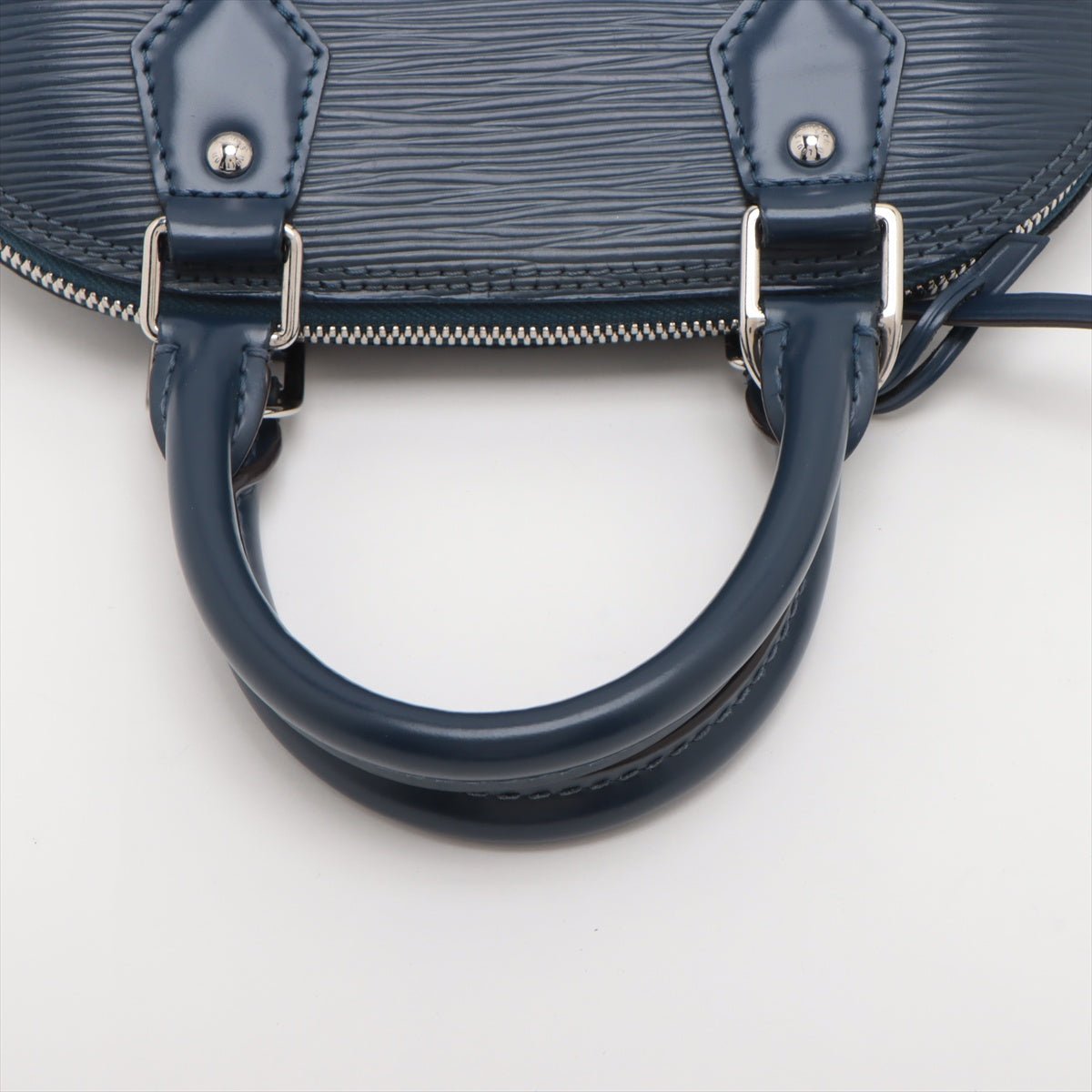 Second hand Louis Vuitton Alma BB Epi Leather Top-handle Handbag Blue - Tabita Bags