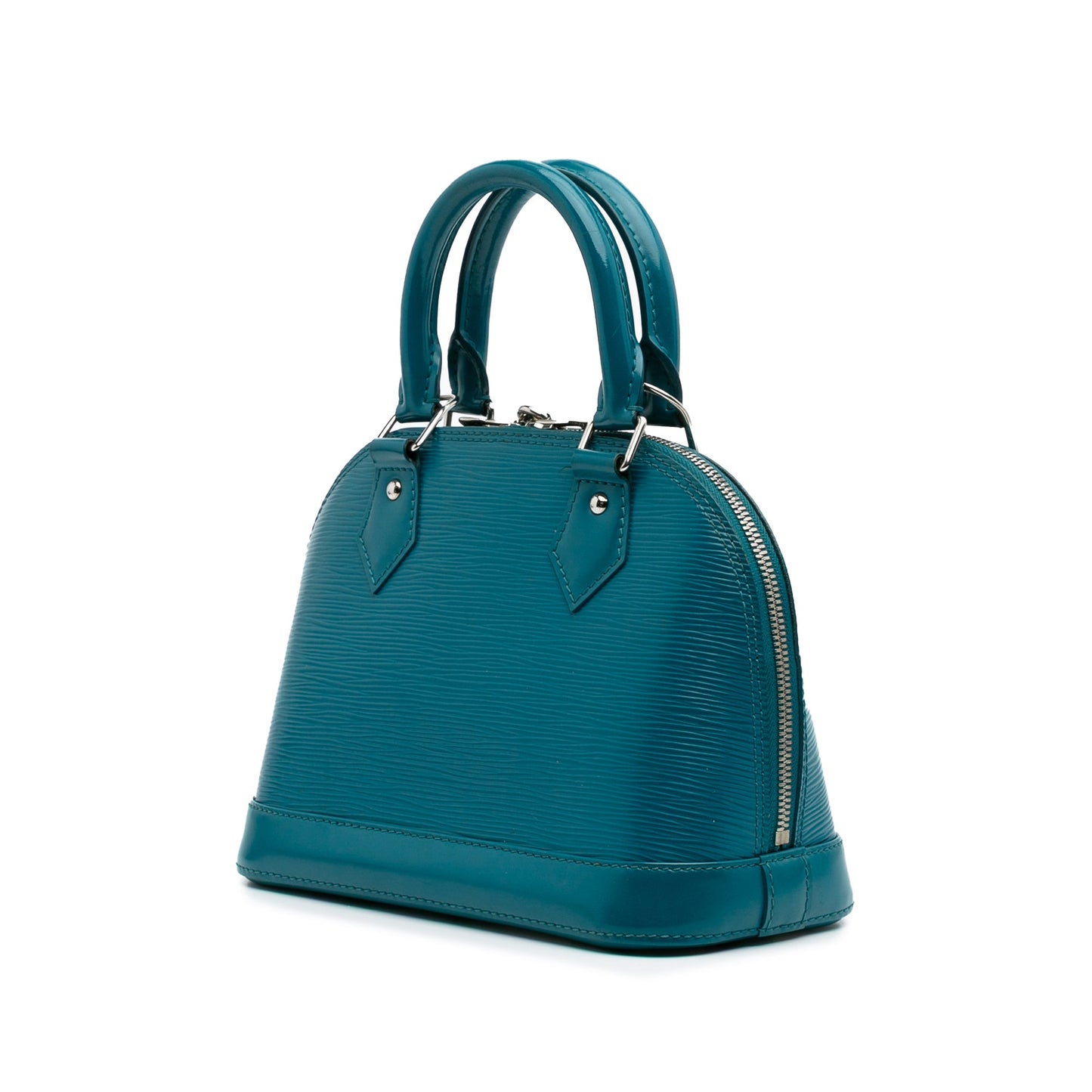 Second hand Louis Vuitton Alma BB Epi Leather Top - handle Handbag Blue - Tabita Bags