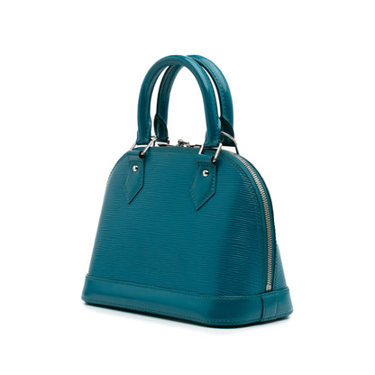 Second hand Louis Vuitton Alma BB Epi Leather Top - handle Handbag Blue - Tabita Bags